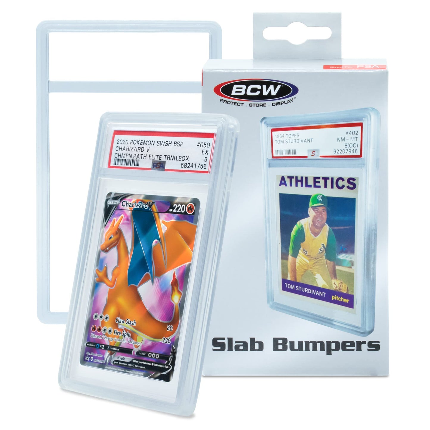 BCW Graded Card Slab Bumpers - Clear - for Standard PSA Slab Case