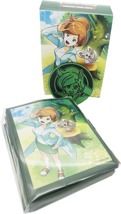 Professor Juniper Card Sleeves & Deck Box - Pokemon Deck Protectors x65 - with Coin