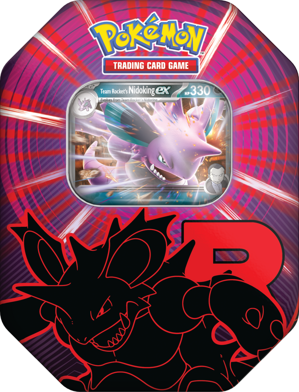 Pokémon TCG:  Team Rocket Tin - Nidoking EX [4 Packs]