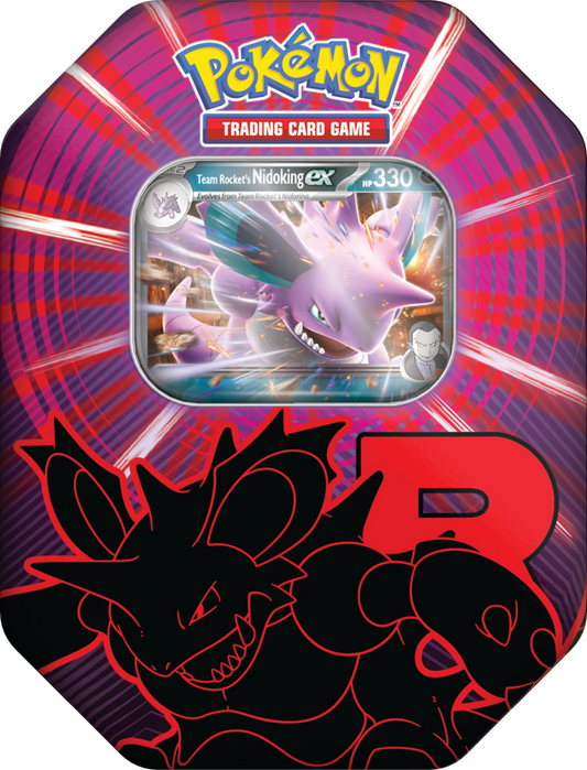 Pokémon TCG:  Team Rocket Tin - Nidoking EX [4 Packs]