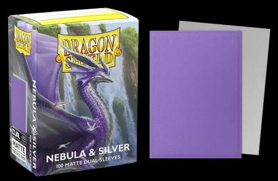 Dragon Shield 100 - Standard Deck Protector Sleeves - Nebula & Silver - Matte Dual Sleeves