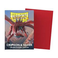 Dragon Shield 100 - Standard Deck Protector Sleeves - Crimson & Silver - Matte Dual Sleeves
