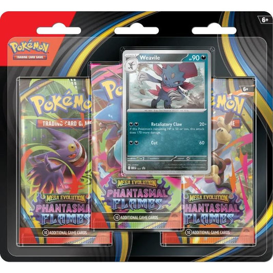 Pokemon TCG: Mega Evolution—Phantasmal Flames 3 Pack Blister (Weavile)