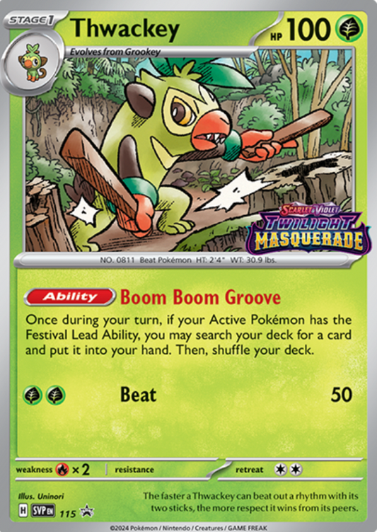 Pokemon SV06 Twilight Masquerade Build And Battle Deck (Thwackey)